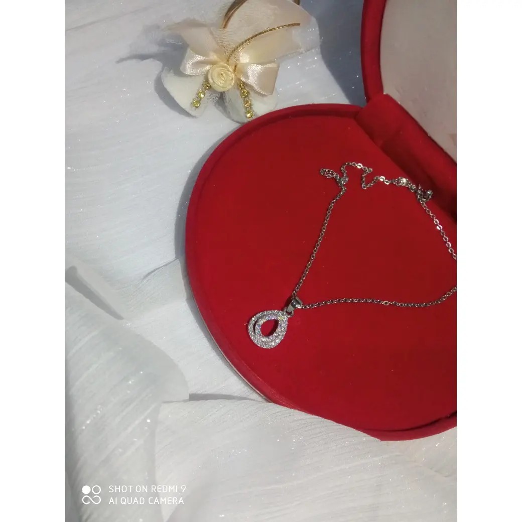 گردنبند قطره اشک باران رنگ نقره ای مینیمال