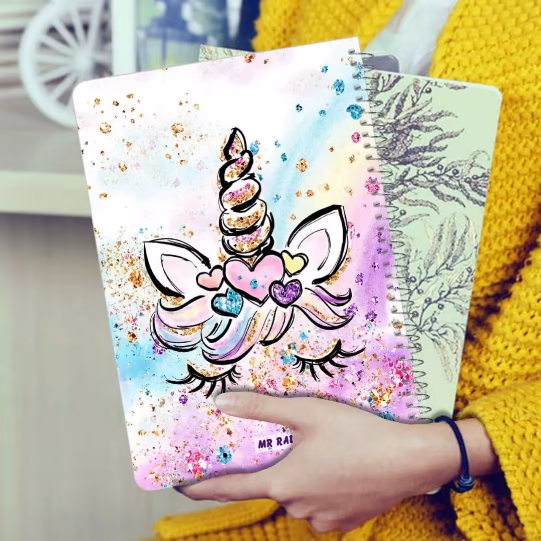 دفتر نقاشی جذاب یونیکورن با رنگ های بهاری سیمی چهل برگ کد 1645
