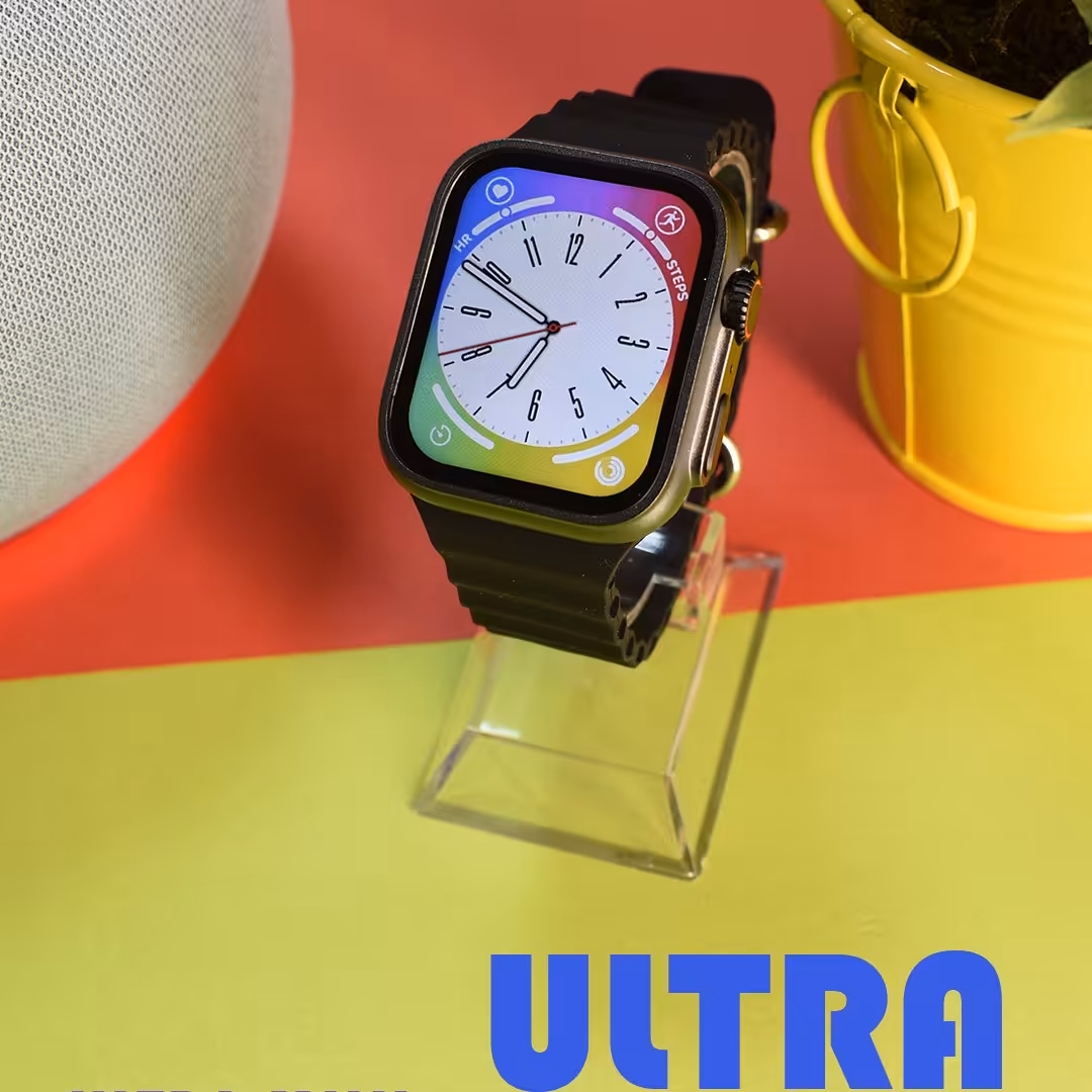 ساعا هوشمند طرح اپل واچ الترا  مدل ultra 8 mini سایز 42 میلی متری رنگ مشکی با گارانتی