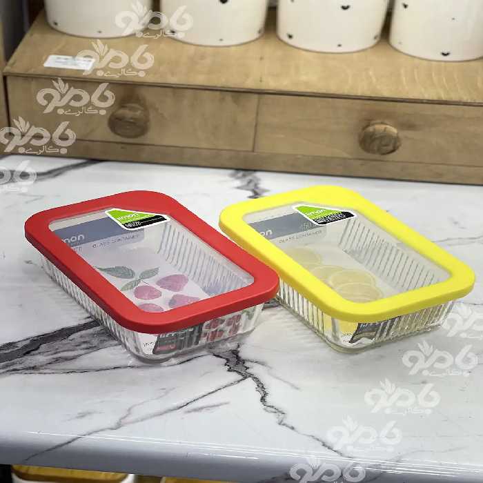 ظرف شیشه ای دربدار 450 میلی لیتر لیمون