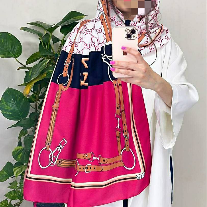 شال منگوله ای در طرح های زیبا رنگ سرخابی سال جنس نخی