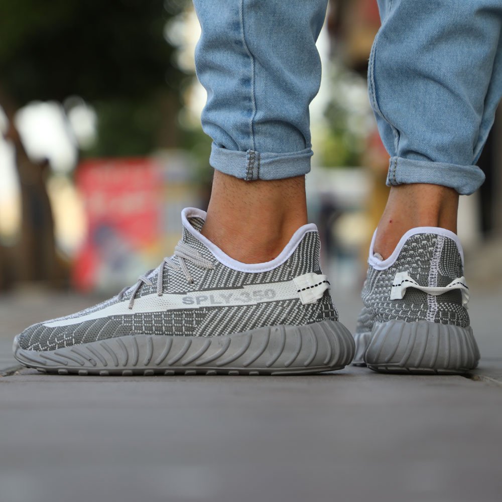 کفش کتونی آدیداس یزی اسپلی طوسی تمام مردانه Adidas Yeezy اسپرت