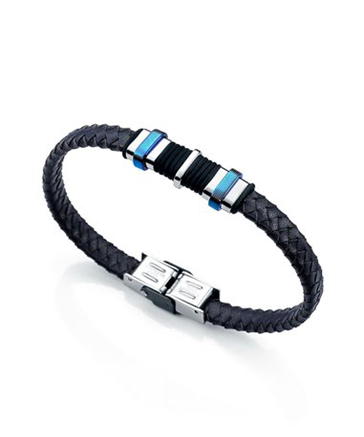 دستبند استیل و چرم مردانه و زنانه ویسروی, کد 6337P09013