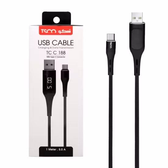 کابل تبدیل USB به USB-C تسکو مدل TC C188 طول 1 متر