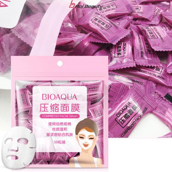 ماسک قرص 50 عددی ورقه ای فشرده بیوآکوا – Bioacqua 50-sheet compact tablet mask