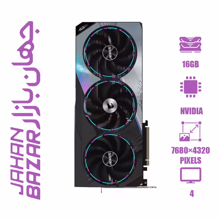 کارت گرافیک گیگابایت مدل GIGABYTE Geforce RTX 4080 Aorus M OC 16G ظرفیت 16 گیگابایت