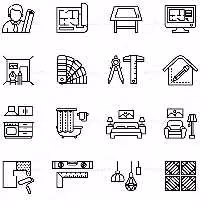 وکتور آیکون دکوراسیون داخلی | گرافیک با طعم تربچه