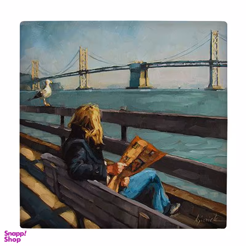 زیر لیوانی طرح زن و روزنامه کد 3603679_1473