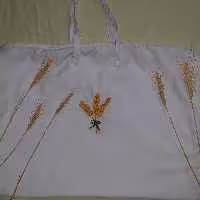 جانونی یا کیسه نان طرح گندم گلدوزی شده با دست