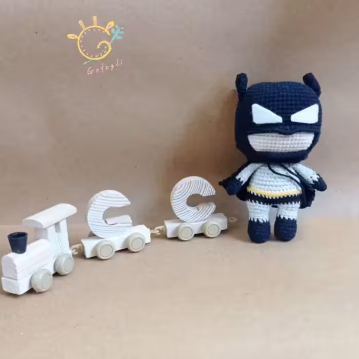 بتمن بافتنی( بافته شده با کاموا ترک ،رنگ ژورنالی،قابل بافت با رنگ دلخواه شما)