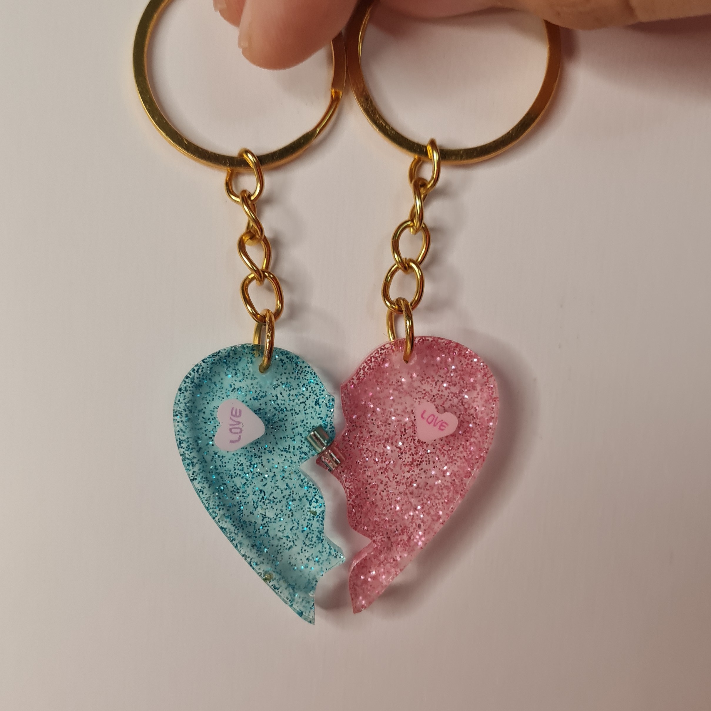 جاسویچی رزینی مدل قلب طرح زوج LOVE مگنتی