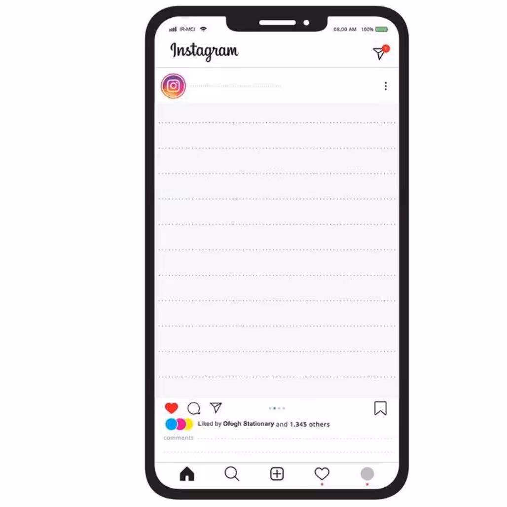 دفترچه یادداشت طرح اینستاگرام گوشی آیفون 50 عددی