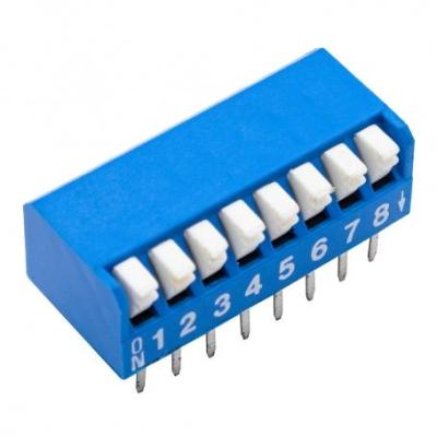 مجموعه 15 عددی دیپ سوئیچ 8 تایی پیانویی تایوانی آبی DSR-08