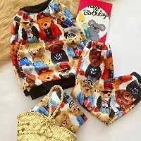 بلوز شلوار اسپرت تدی مخمل بدون ریزش مناسب سن 2 تا 7 سال ارسال رایگان 