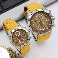 ساعت مچی ست زنانه و مردانه الگانس-بندچرم3عقربه فعال کرنوگراف مدل88349