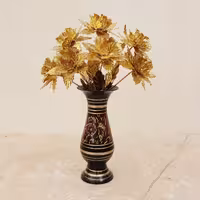 گلدان برنزی پاکستانی مدل خط میخی (قلمکاری) گلدان برنجی