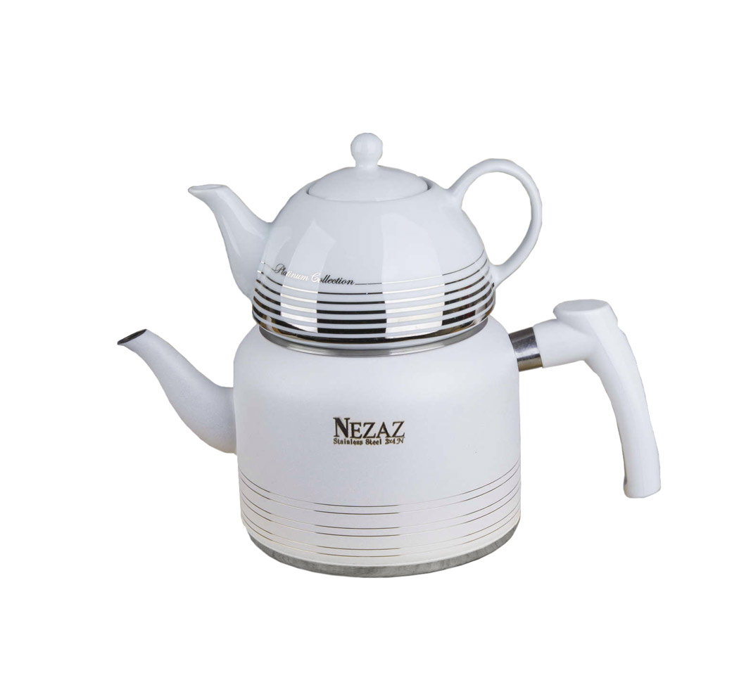 کتری و قوری استیل لوله دار نزاز مدل 2406