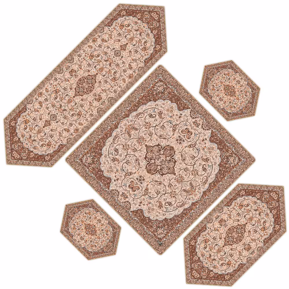 سرویس 5 تکه ترمه حسینی ابریشمی طرح شاه عباسی 688