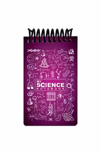 دفتر یادداشت A7 MY SCIENCE بادمجانی جلد سخت دات نوت