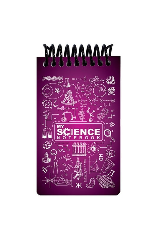دفتر یادداشت A7 MY SCIENCE بادمجانی جلد سخت دات نوت