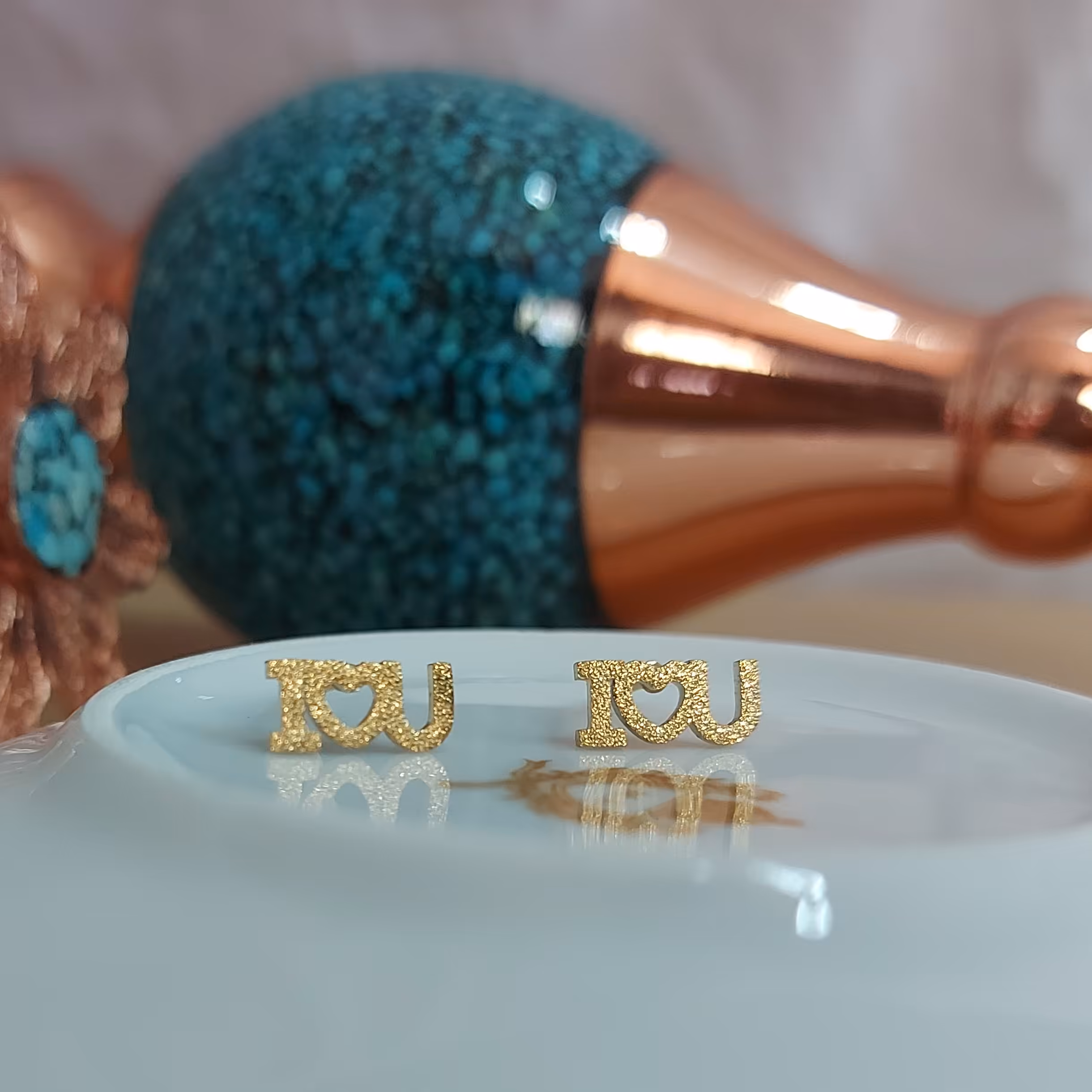 گوشواره میخی طرح شنی 