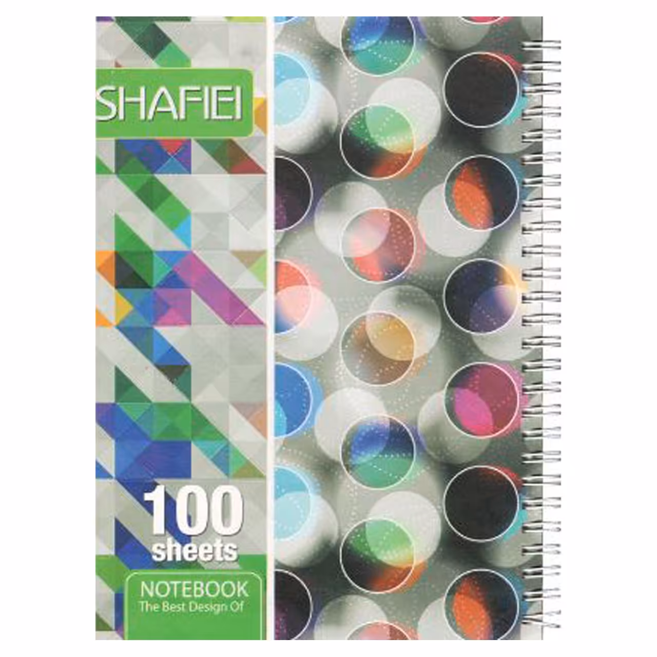 دفتر مشق 100 برگ کلاسیک جلد سازی فنر دوبل با پوشش سلفون مات  شفیعی طرح توپی 47