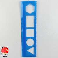 خط کش 15 سانتی متر پلاستیکی  شابلن دار ابی کد 2544