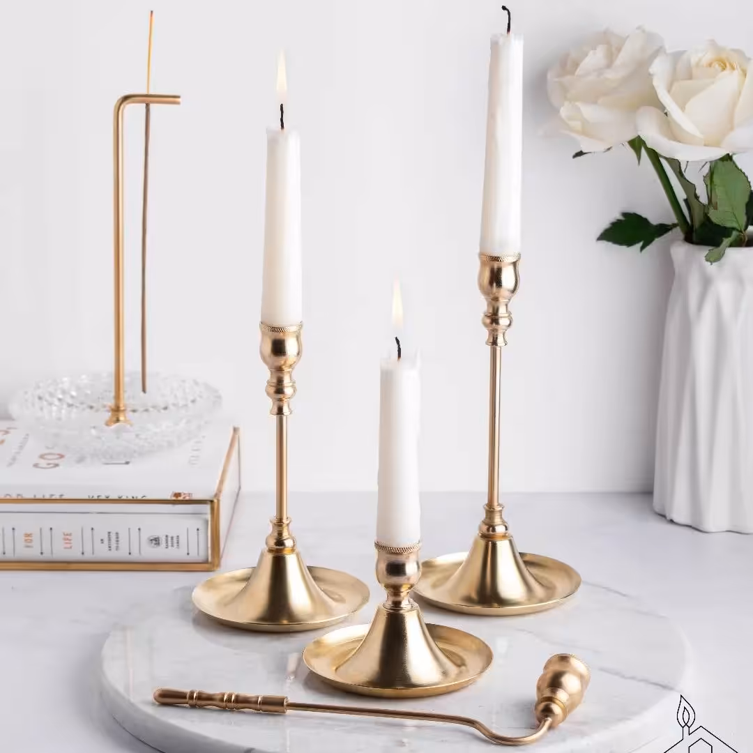جا شمعی برنجی  در سه سایز