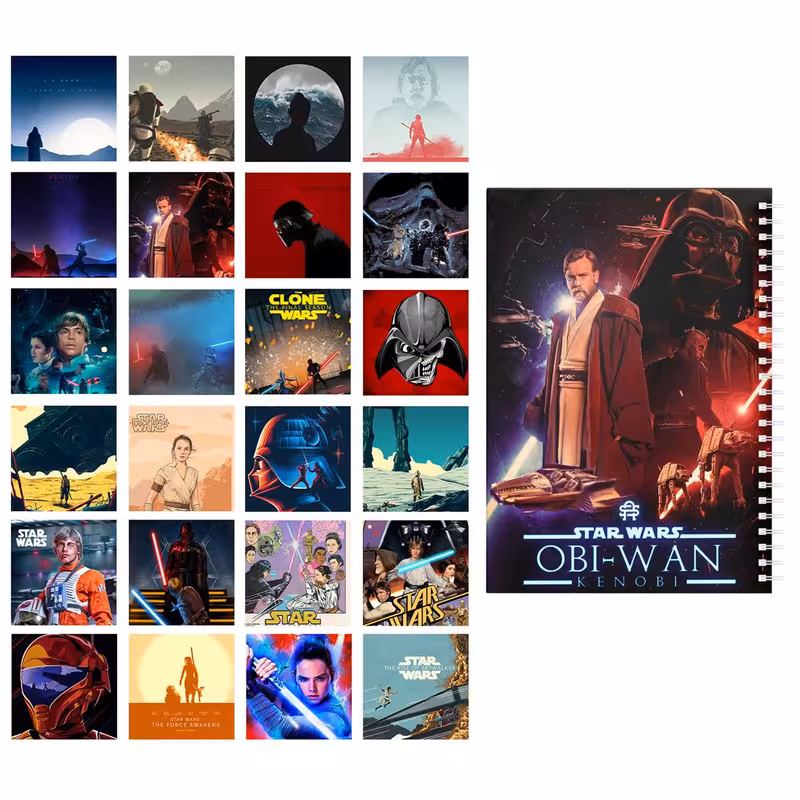   دفتر مشق باژیکان طرح جنگ ستارگان کد 20216143 به همراه فتوکارت مجموعه 24 عددی