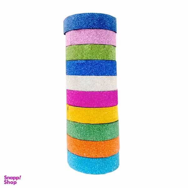 چسب نواری اکلیلی مدل Glitter بسته 10 عددی