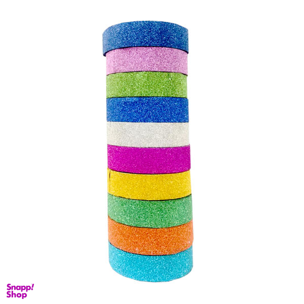 چسب نواری اکلیلی مدل Glitter بسته 10 عددی