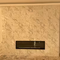 شومینه گازی دیواری قاب 5 سانتی ابعاد 140 در 45 تمام شیشه