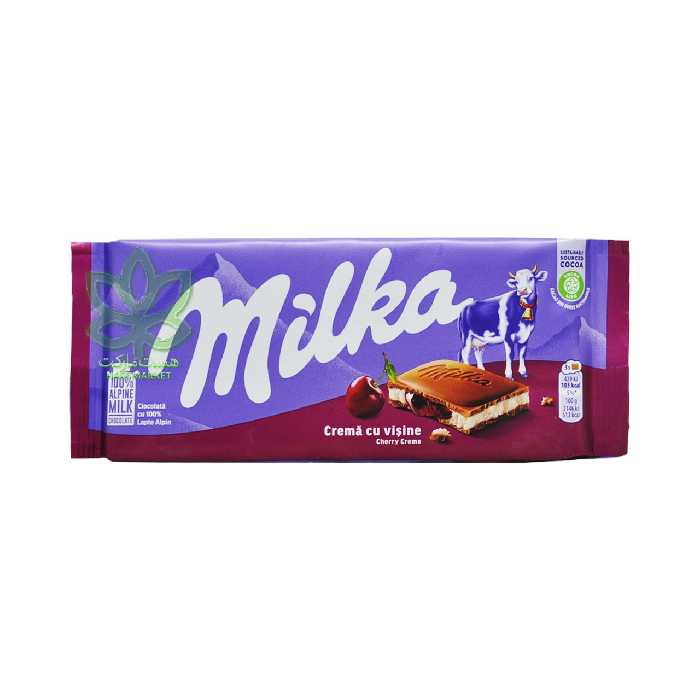 شکلات شیری با کرم گیلاس 100 گرم میلکا - milka