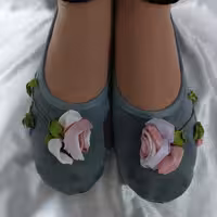 پاپوش روبان دوزی طوسی