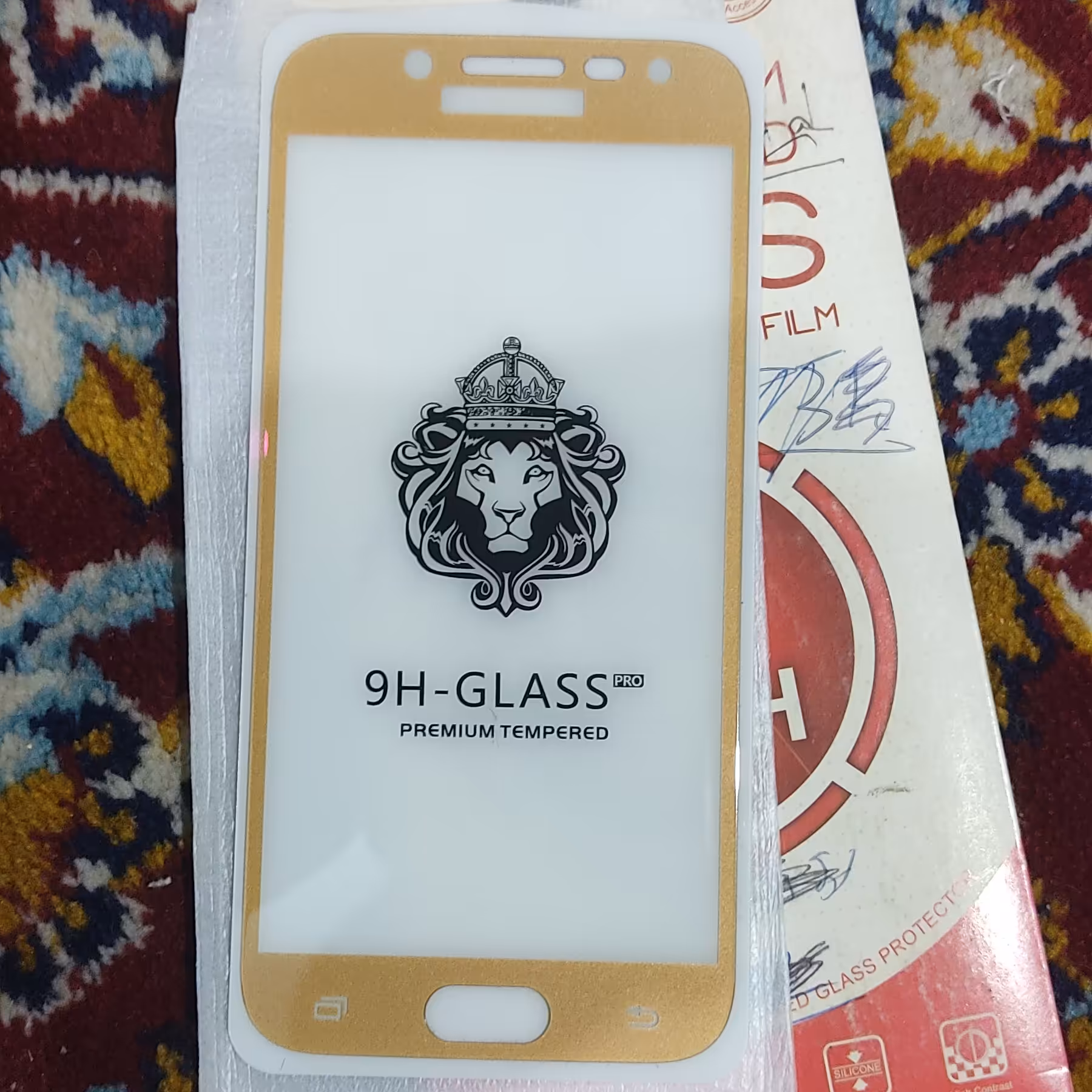 گلس سامسونگ j7pro طلایی