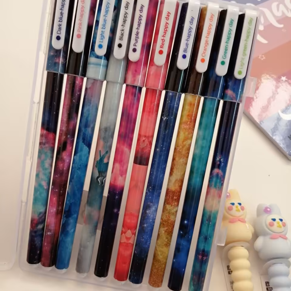 روان نویس هپی دی با کیفیت وارداتی بسته 10 عددی happy day طرح کهکشان. کهکشانی 