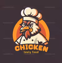 وکتور لوگو مرغ سفید | گرافیک با طعم تربچه