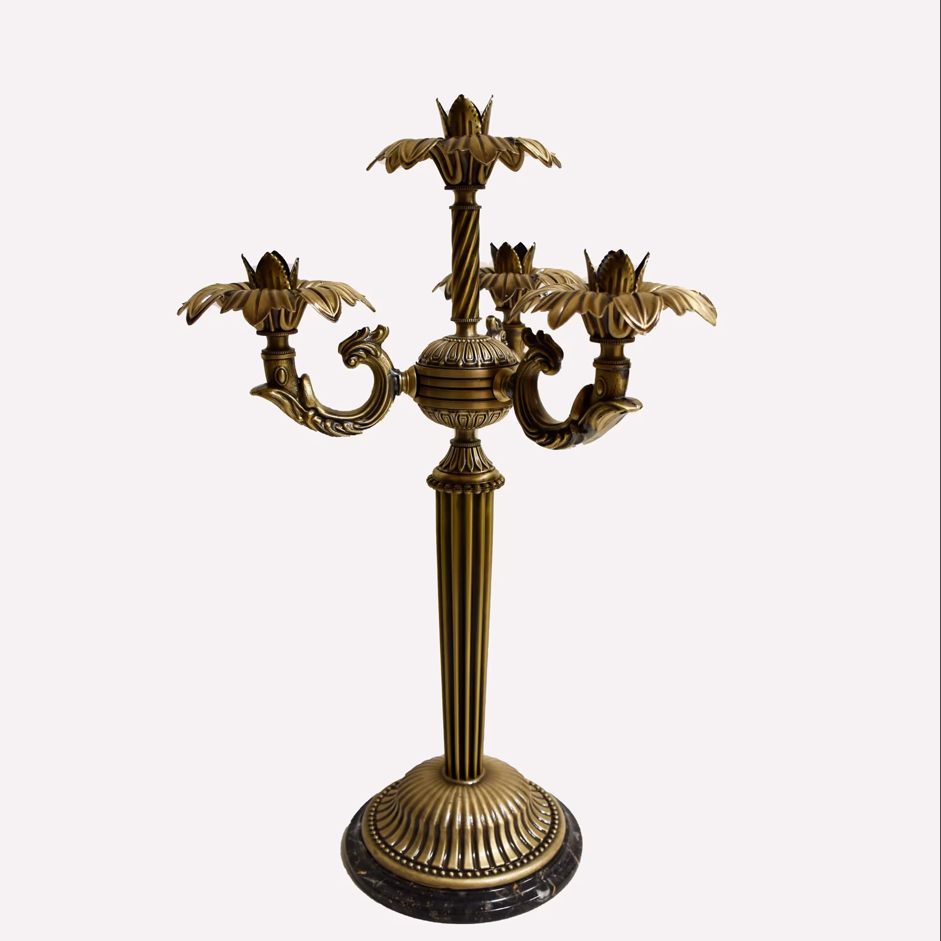 جاشمعی چهارشاخه برنزی پایه سنگی