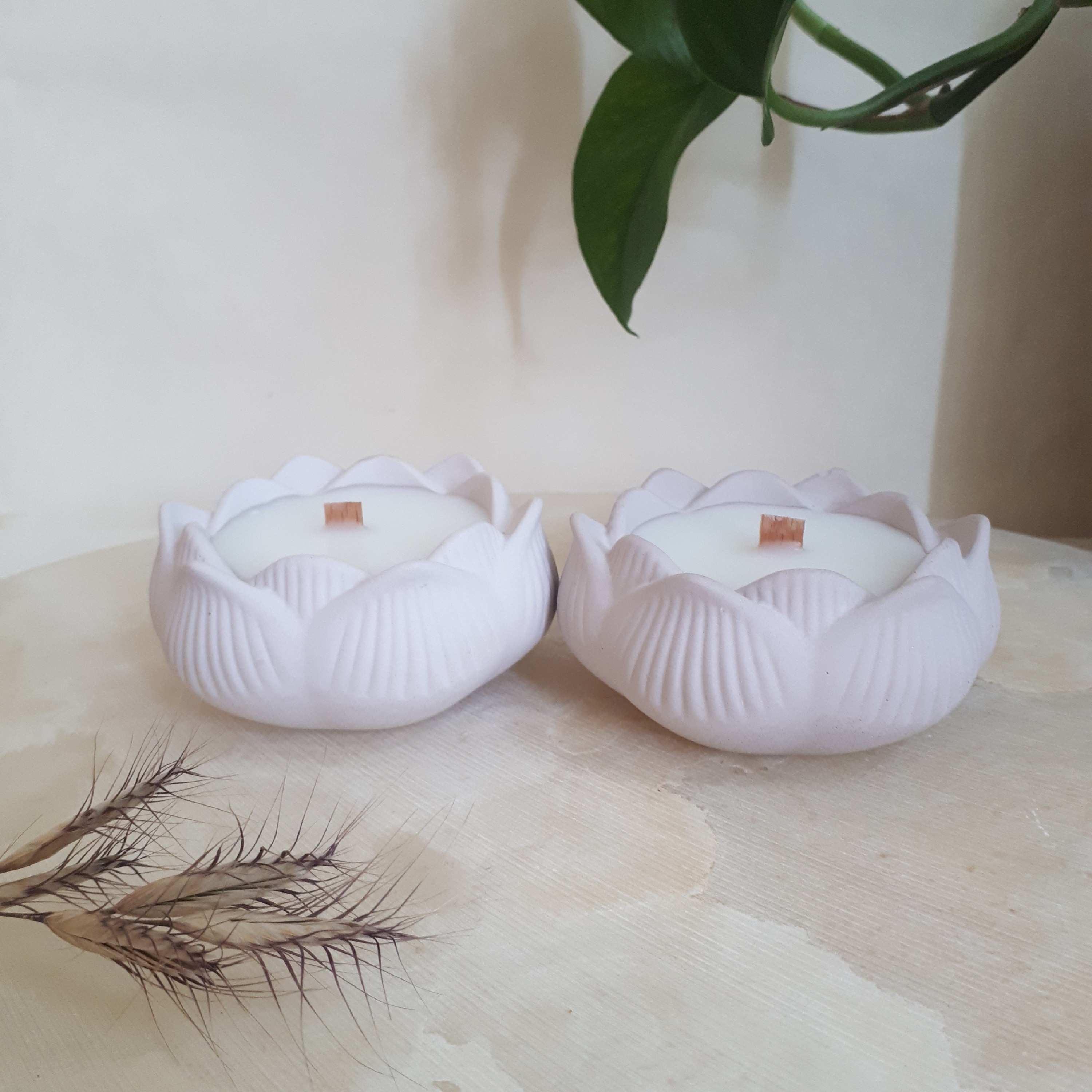 شمع با شات بتنی لاله سفید (تک  و عمده )