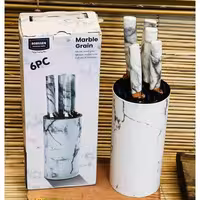 ست چاقوی آشپزخانه 6 پارچه بابسن مدل Cylinder Cutterbed طرح مرمر