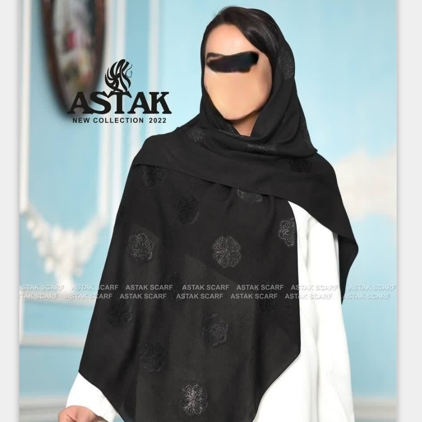 روسری حریر گل برجسته