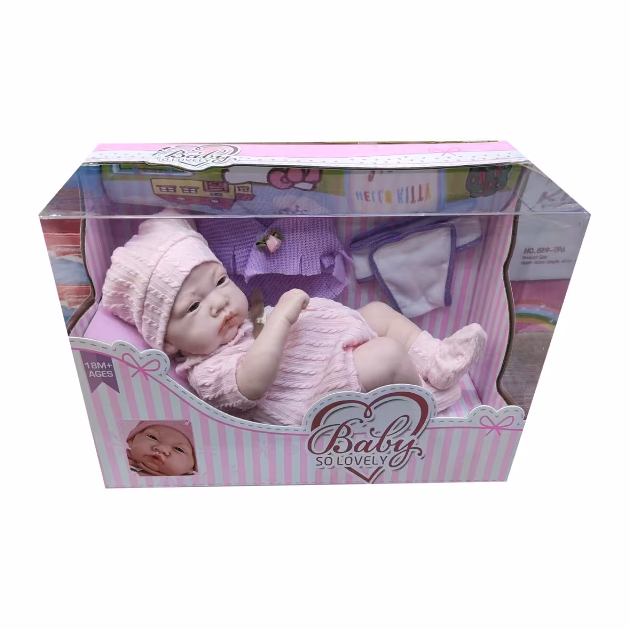 عروسک طرح نوزاد مدل baby so lovely کد 6557 ارتفاع 35 سانتی متر