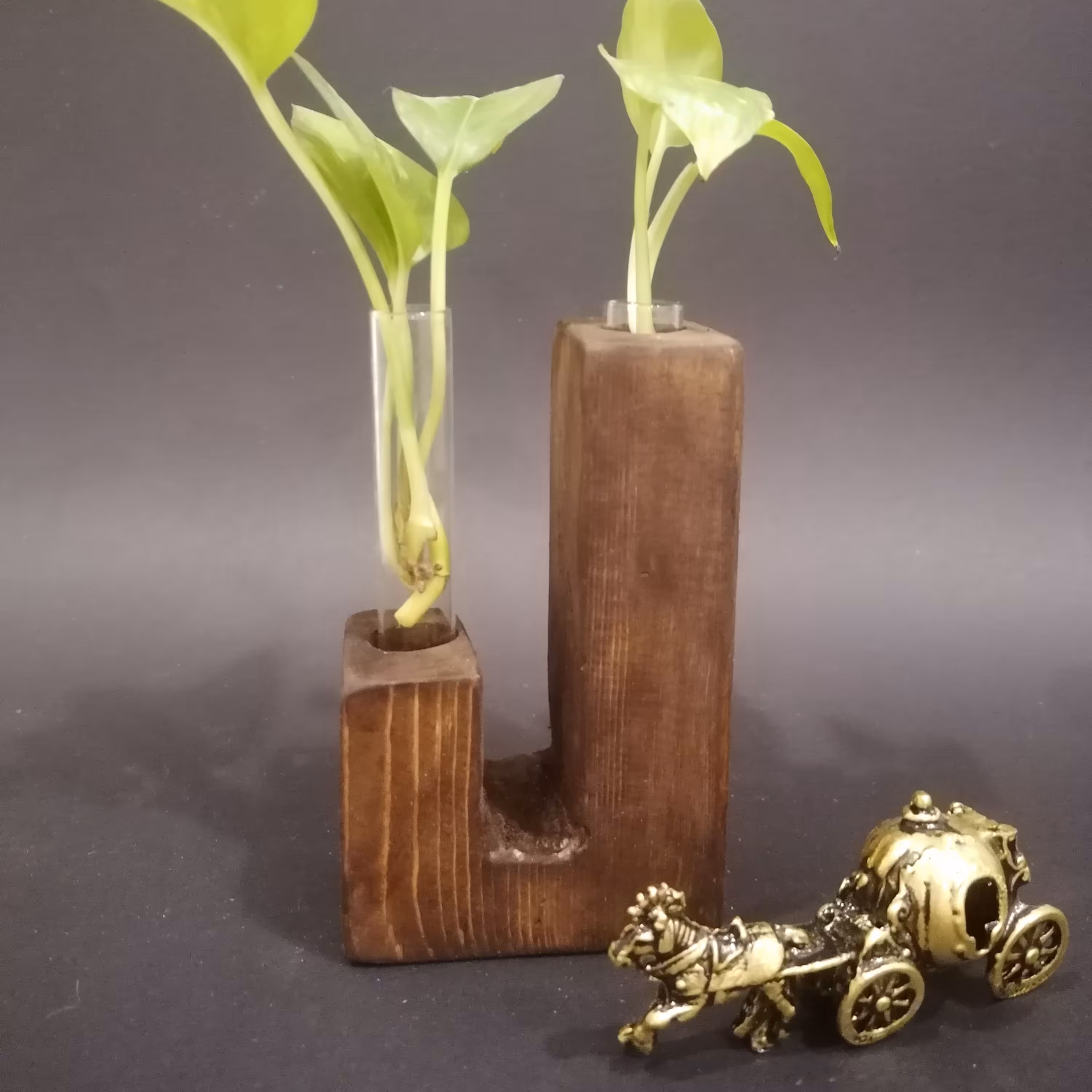 گلدان چوبی طرح ال