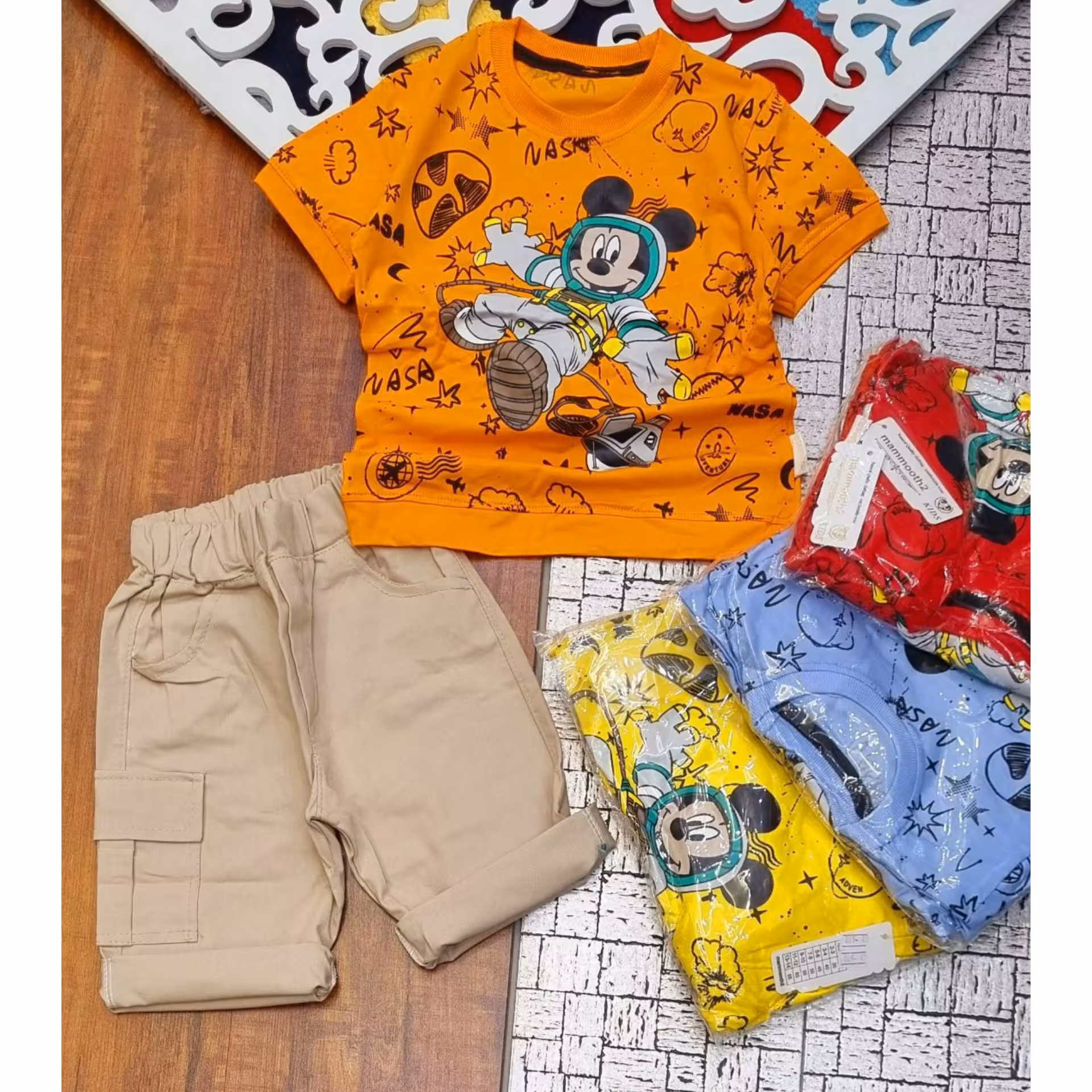 تیشرت و شلوارک کتان پسرانه 