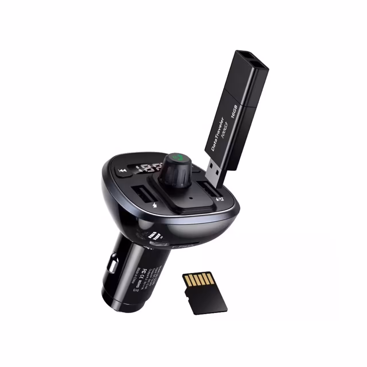 شارژر فندکی فست شارژ ماشین 3.4 آمپر و اف ام پلیر خودرو یوسامز مدل US-CC115