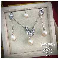 نیمست نقره با مروارید اصل با عیار 925