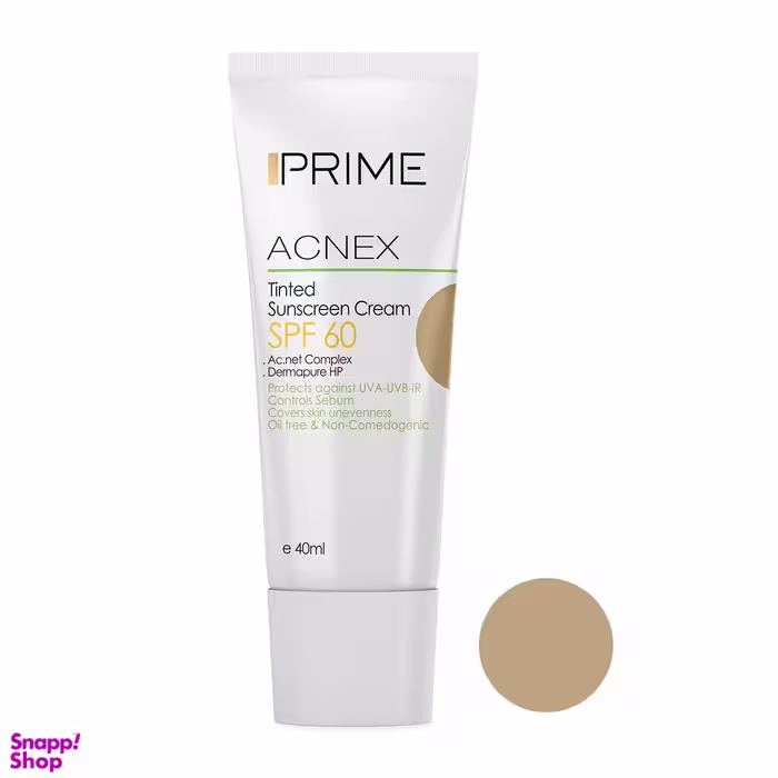 کرم ضد آفتاب رنگی پریم (Prime) مدل Acne SPF60 حجم 40 میلی لیتر