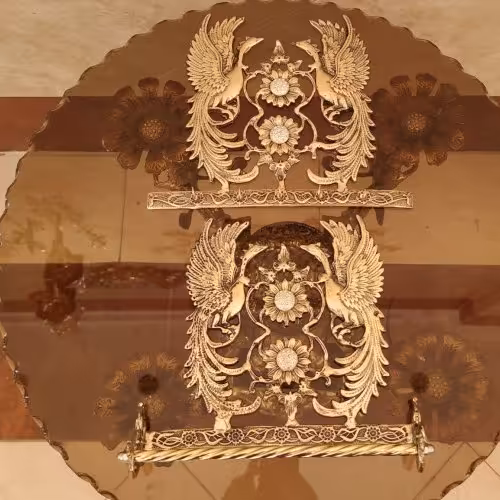 ست جاکلیدی برنز نز و جا حوله ای برنز طرح سیمرغ (جاکلیدی برنجی)