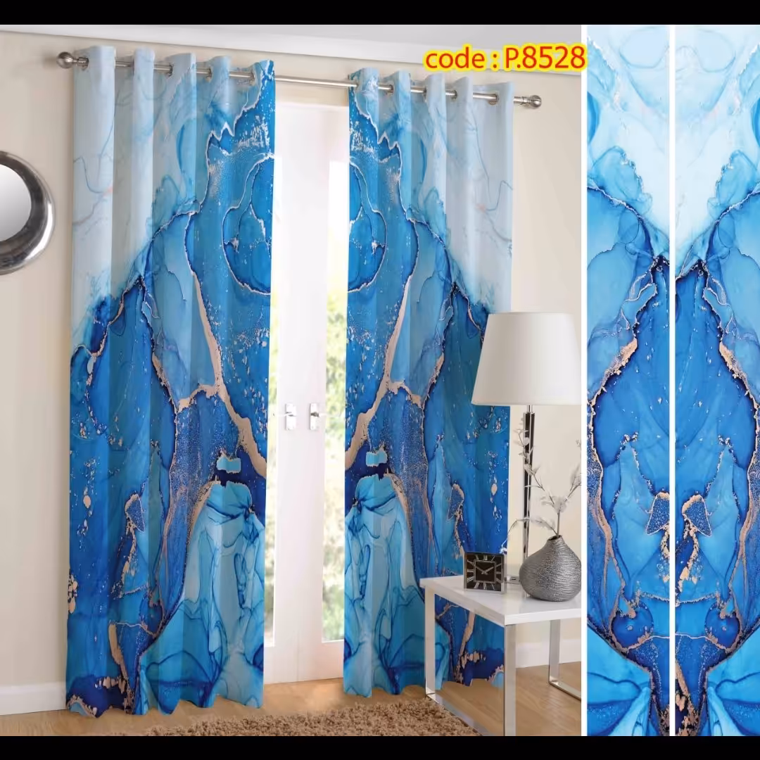 پرده پذیرایی دو قواره طرح سنگ ماربل کد P8528