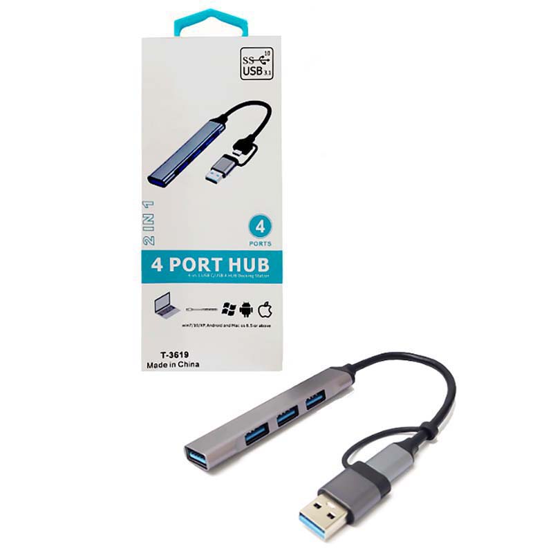 هاب 4 پورت T-3619 TYPE-C USB31